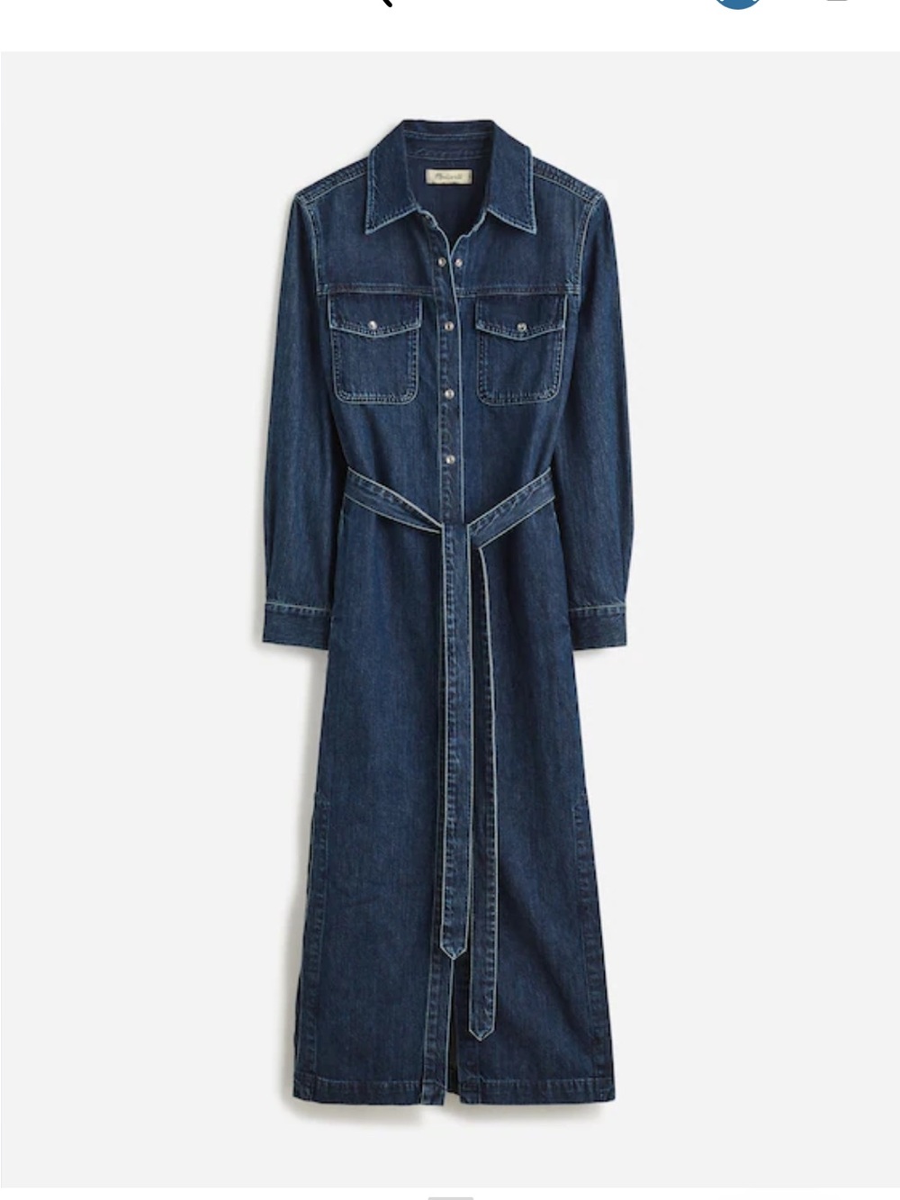Madewell Dark Blue Denim Midi Shirt Dress - Picture 5 of 5
